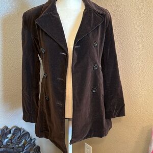 VINTAGE - Express velvet brown chocolate peacoat woman’s XS